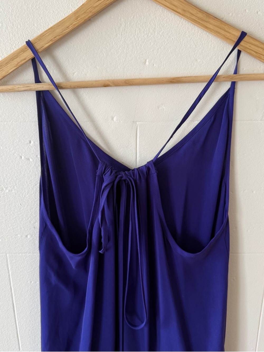 MASON | Silk Summer Slip Dress Blue Asymmetrical Hem | Size 6 - Picture 7 of 12